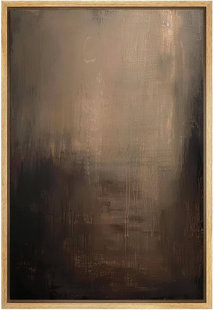 SIGNFORD Framed Canvas Print Wall Art Abstract Textured Dark Shades Illustrations Modern Art Deco... | Amazon (US)