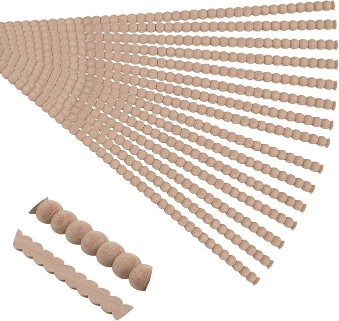 Amazon.com: Soengsau 15-Pack 15.75" Unfinished Wood Beaded Trim - Easy to Paint, Cute Decorative ... | Amazon (US)