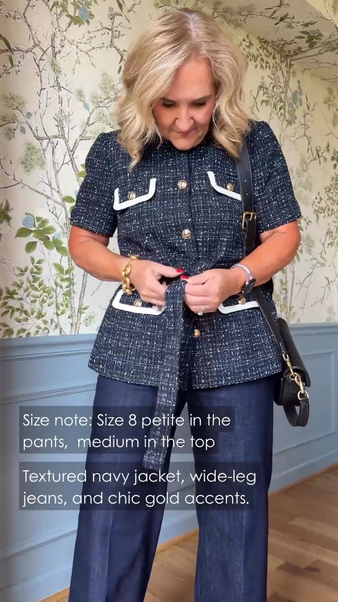 This tweed peplum jacket and matching wide-leg pants create such a polished silhouette. The structured details and dark denim-inspired fabric make this set feel sophisticated while still easy to wear.

💡 LTK MADE EASY
❤️ Heart = Support my posts!
🔖 Save = Get sale & restock alerts
📋 Lists = Keep favorites organized
📲 Share = Send lists and products to a friend. Hello, Christmas List!
💬 Comment = Ask me anything about what I'm wearing.:-)

#LTKdayinmylife #LTKgrwm #LTKootd