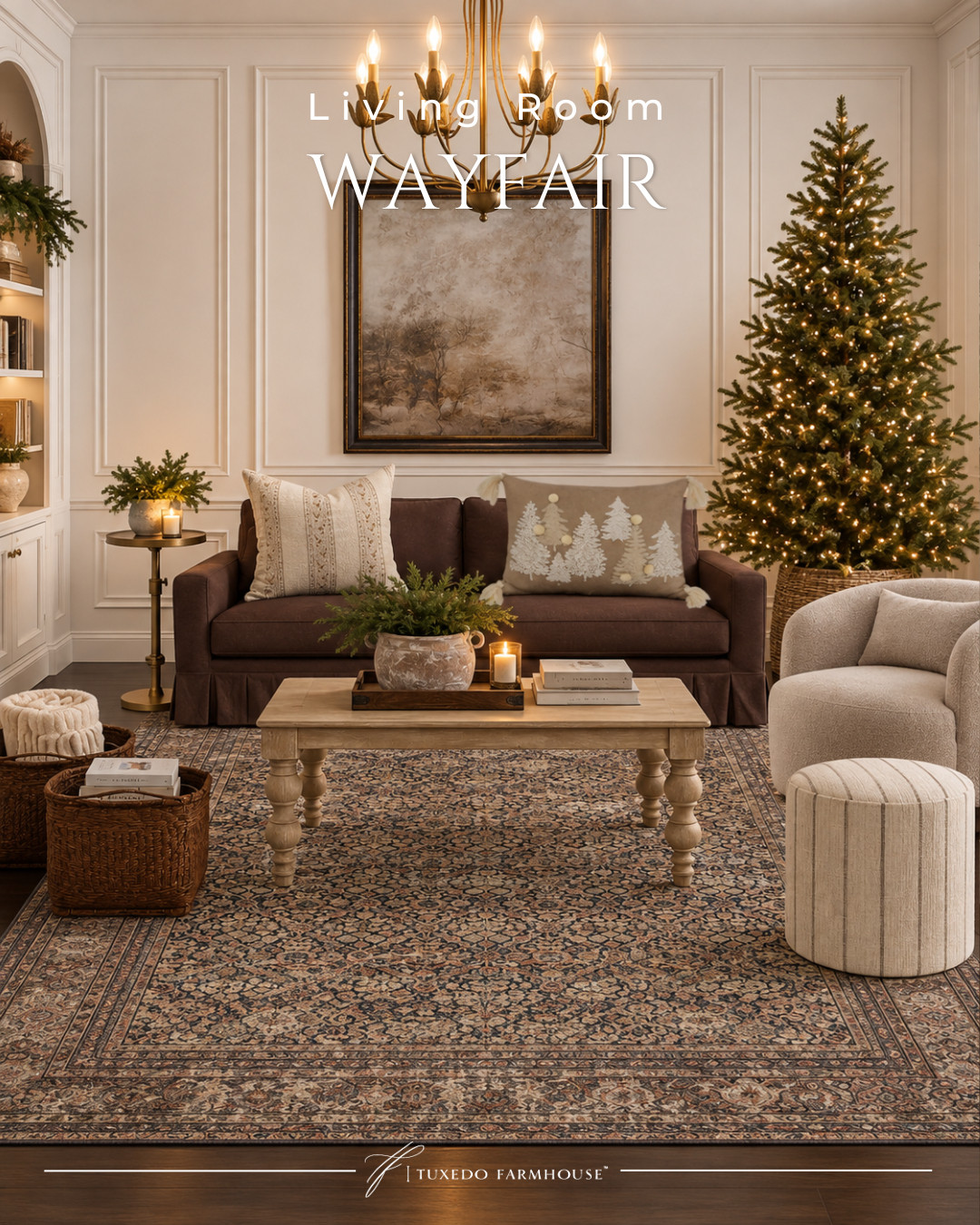 Cozy, collected, and ready for the season. 🤎 I love how this Wayfair living room comes together with the rich vintage-inspired rug, warm wood coffee table, woven accents, cozy seating, and just a touch of Christmas greenery. These are beautiful pieces you’ll enjoy long after the holidays are over!

#LTKHome #LTKStyleTip #LTKSeasonal #WayfairHome #LivingRoomInspo #CozyHome #ChristmasDecor #HolidayHome 

 #LTKSeasonal #LTKHome #LTKSaleAlert