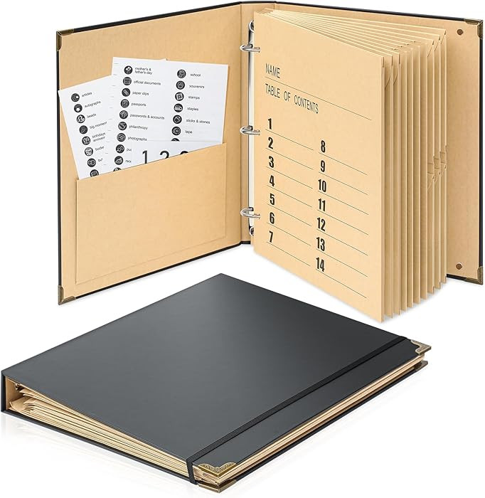Marspark 3 Rings Important Document Organizer with Labels, Family Document Organizer Binder, Expa... | Amazon (US)