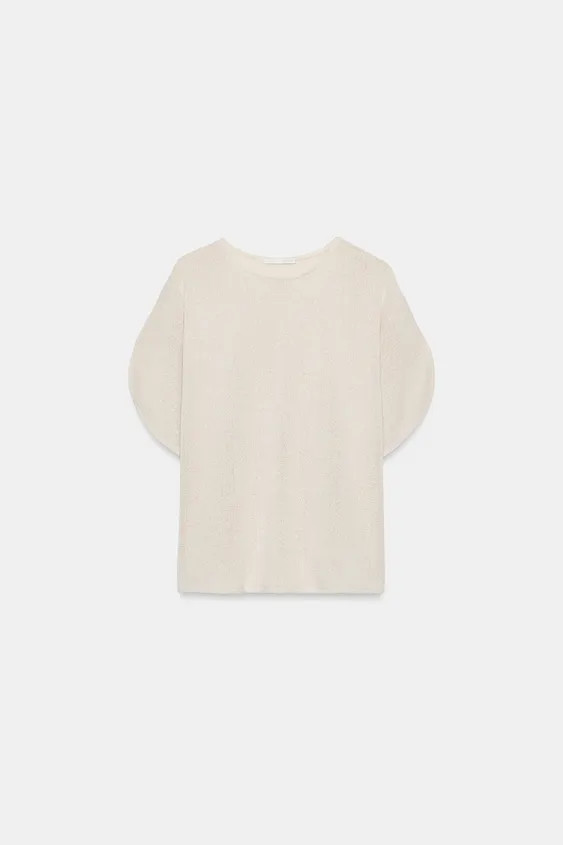 RUSTIC CAPE SLEEVE TOP | Zara UK