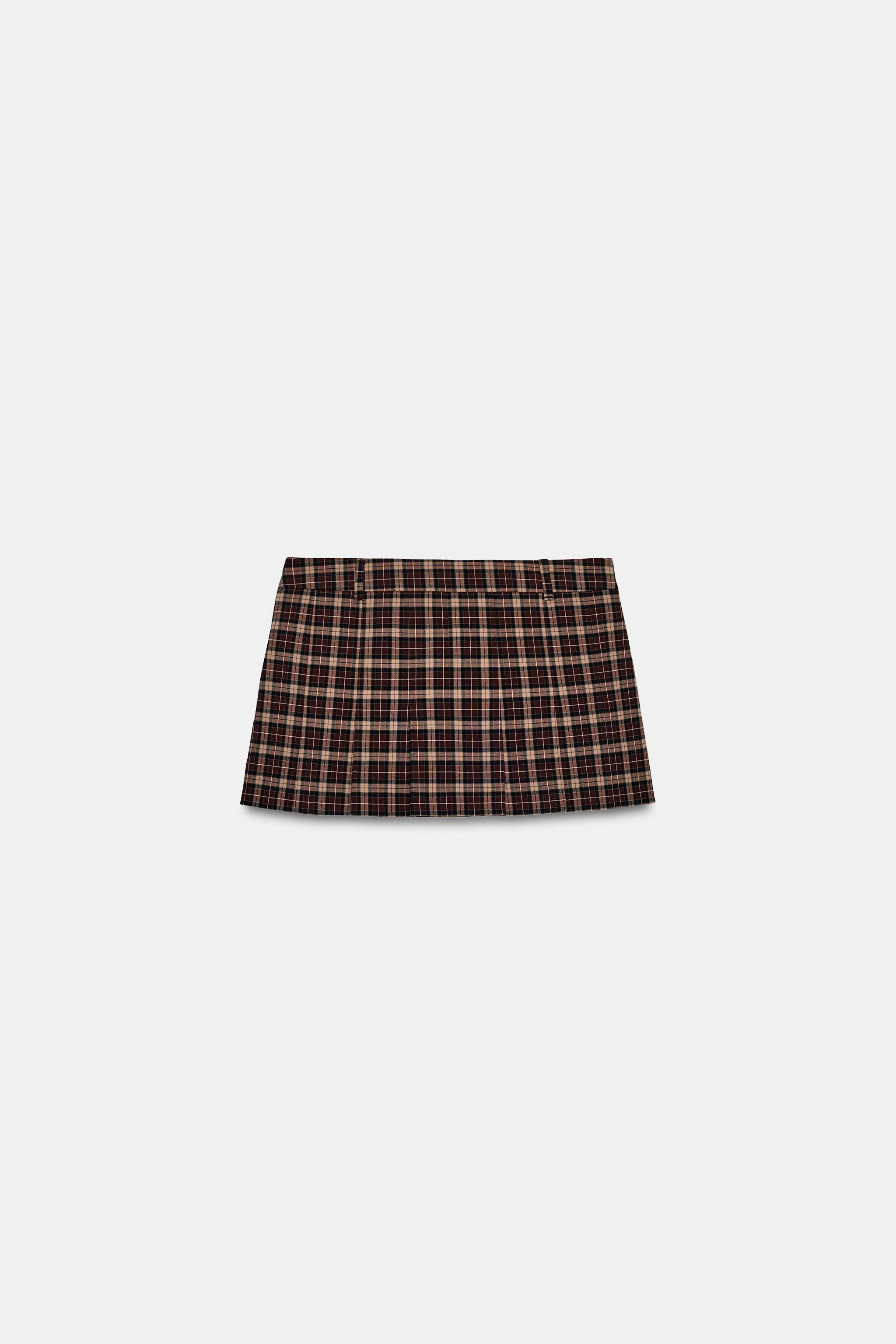 BOX PLEAT CHECK SKORT | Zara UK