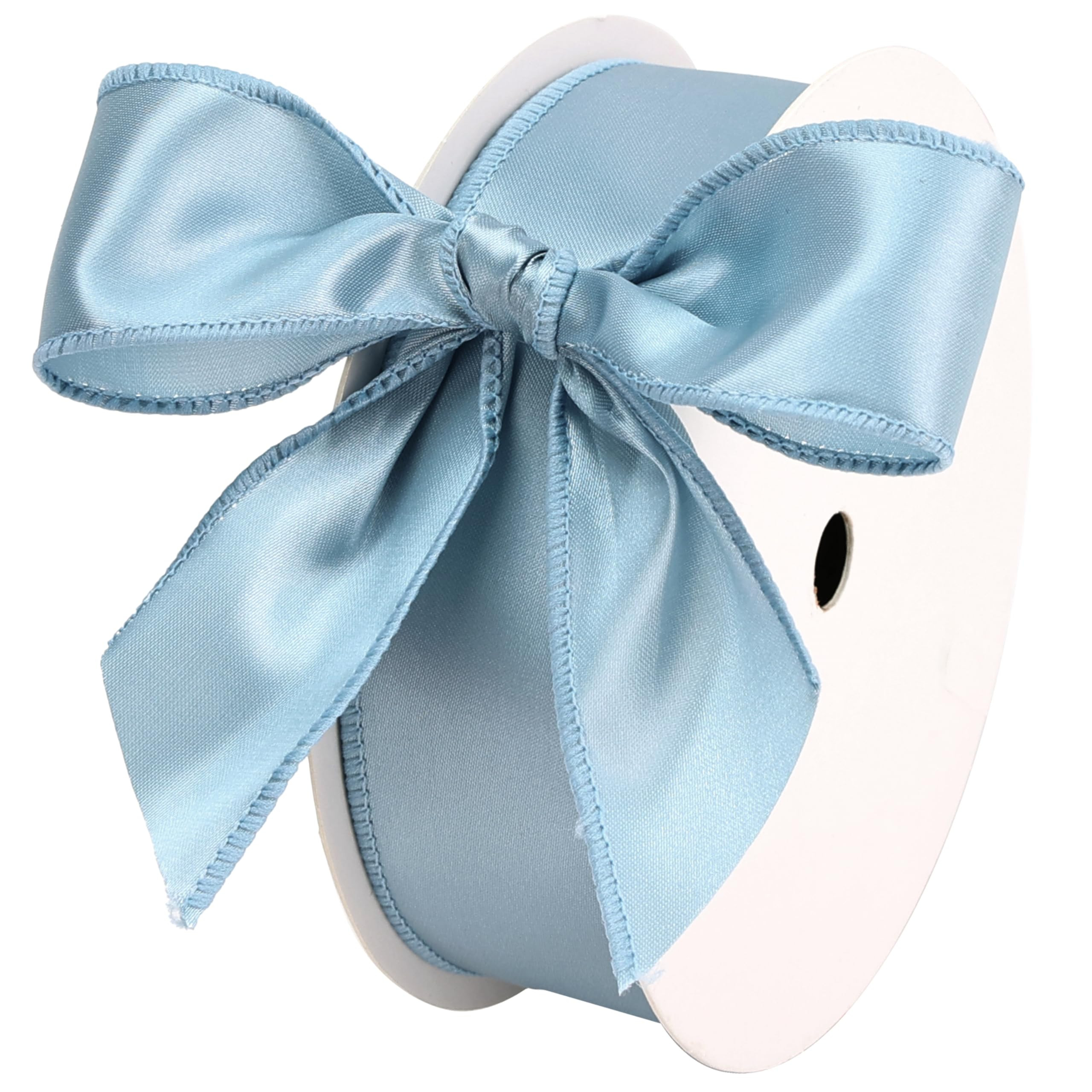Dusty Blue Satin Wired Ribbon 1.5 Inch, French Blue Wire Edge Ribbon for Gift Wrapping, Baby Show... | Amazon (US)