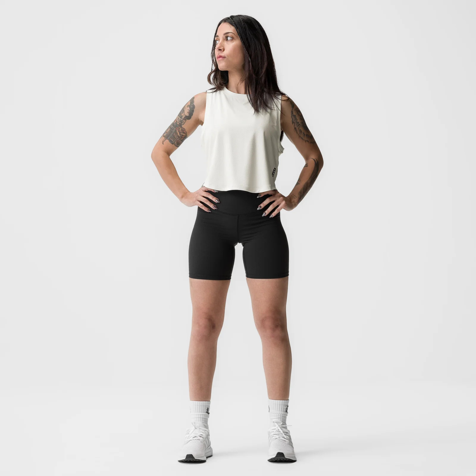ASRV x Equinox AeroSilver® Cropped Training Tank - Ivory Cream | ASRV