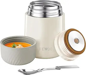 FEWOO Food Thermos - 20oz Vacuum Insulated Soup Container, Stainless Steel Lunch box for Kids Adu... | Amazon (US)