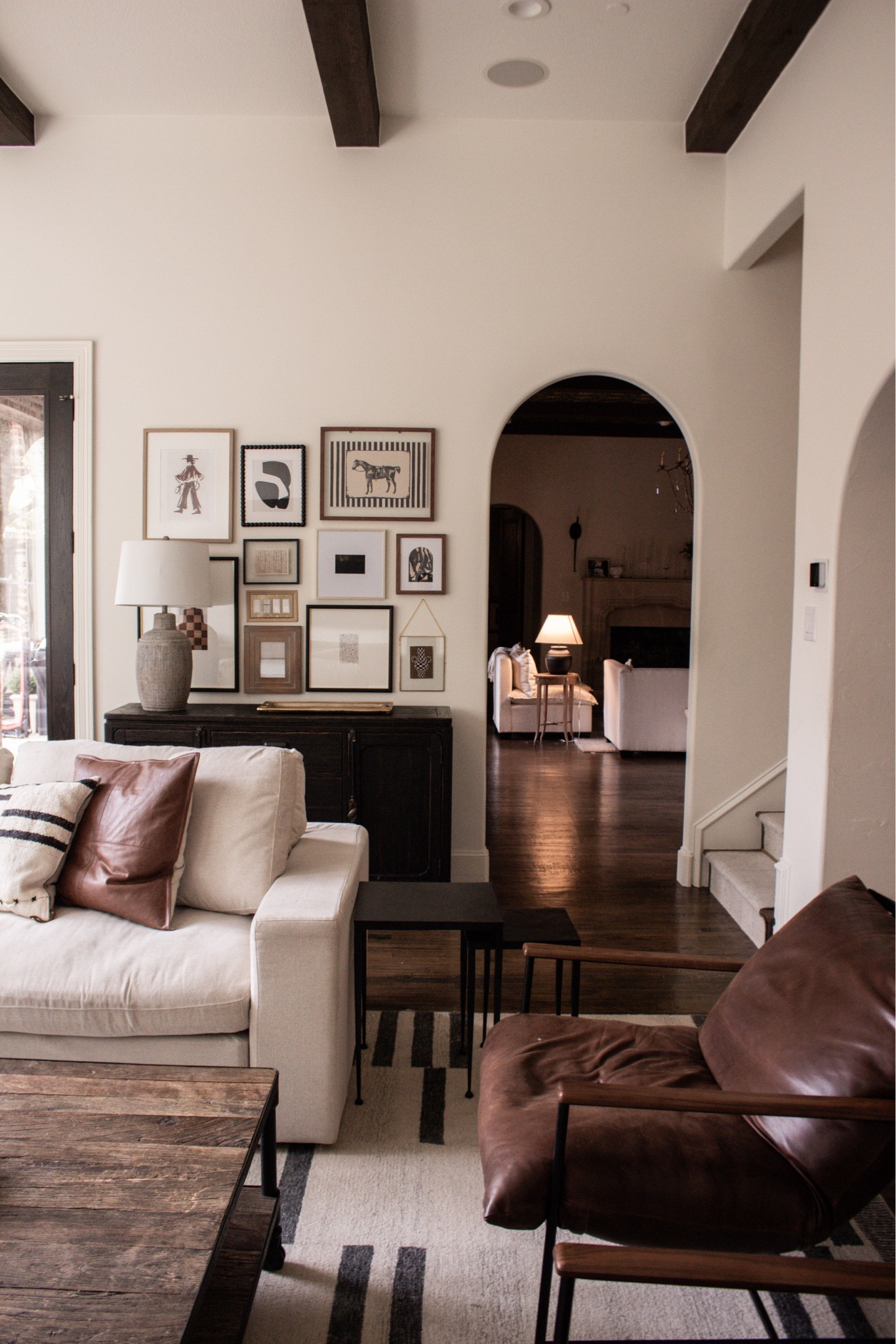Moody modern living room details I can’t stop thinking about lately. Neutral home decor, cozy textures, dark wood accents, and timeless styling all in one space.

#LTKSeasonal #LTKHome
