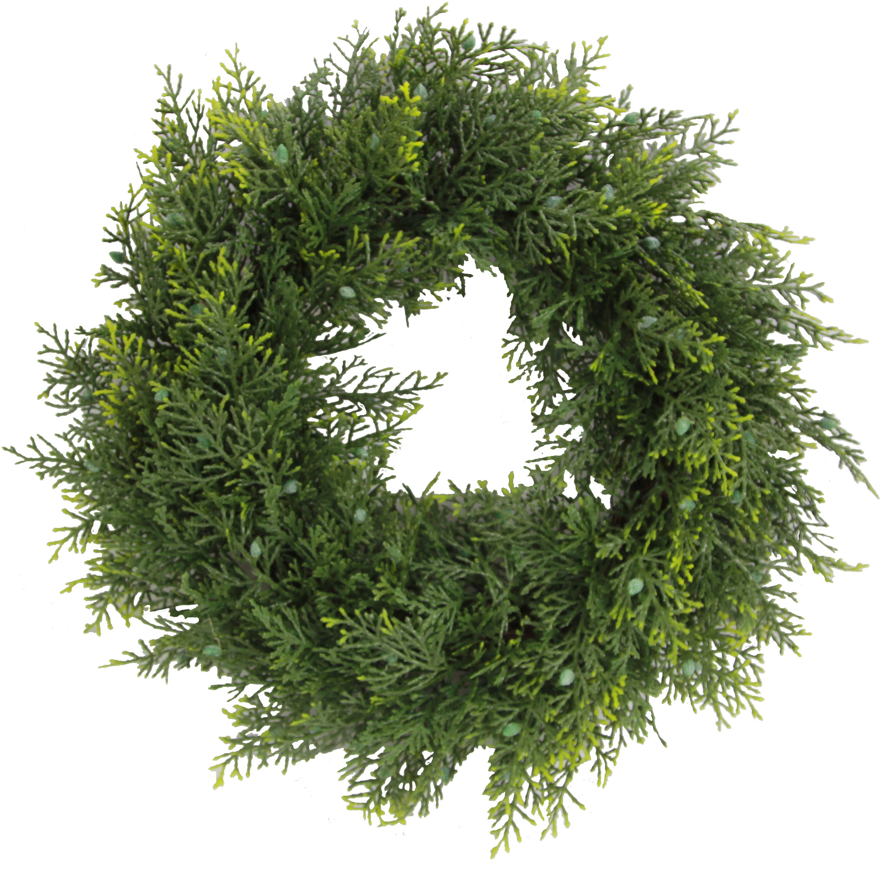 20" Inches Faux Cedar Wreath With Berry Holiday Christmas wreath Home Christmas Décor, Green-Ber... | Wayfair North America