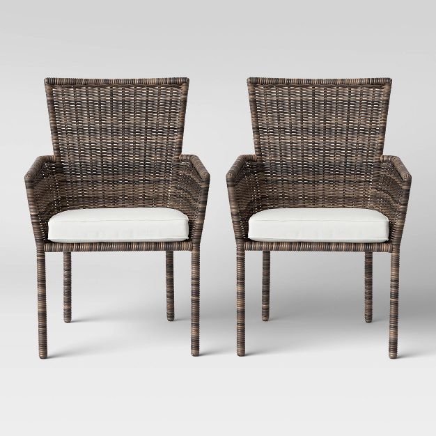 Monroe 2pk Patio Stack Dining Chair Linen - Threshold™ | Target