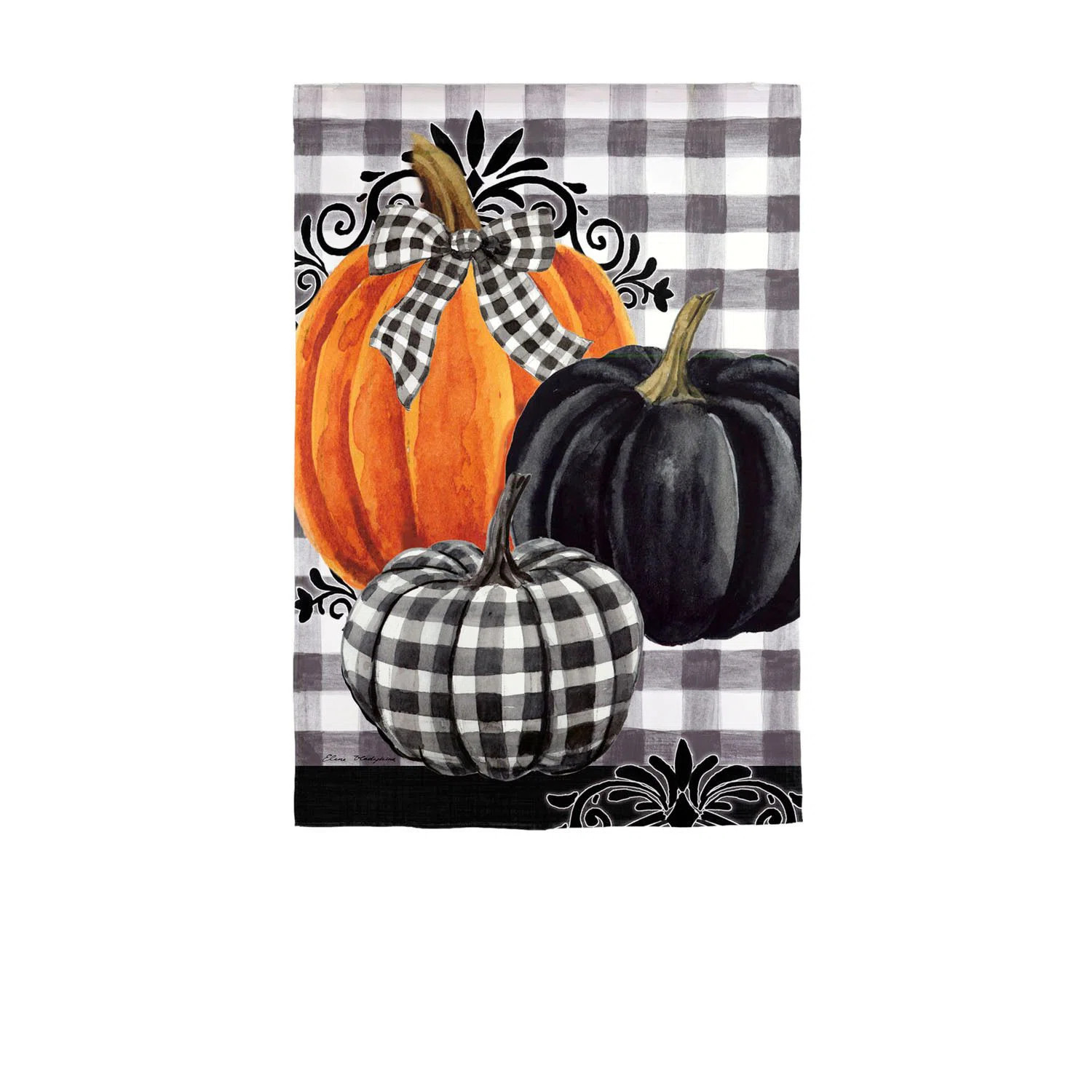 Warmley Pumpkin Check Garden Suede Flag | Wayfair North America
