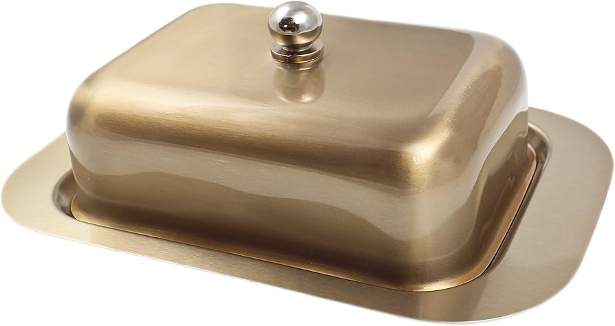 Zoie + Chloe Stainless Steel Butter Dish with Easy to Hold Lid | Amazon (US)
