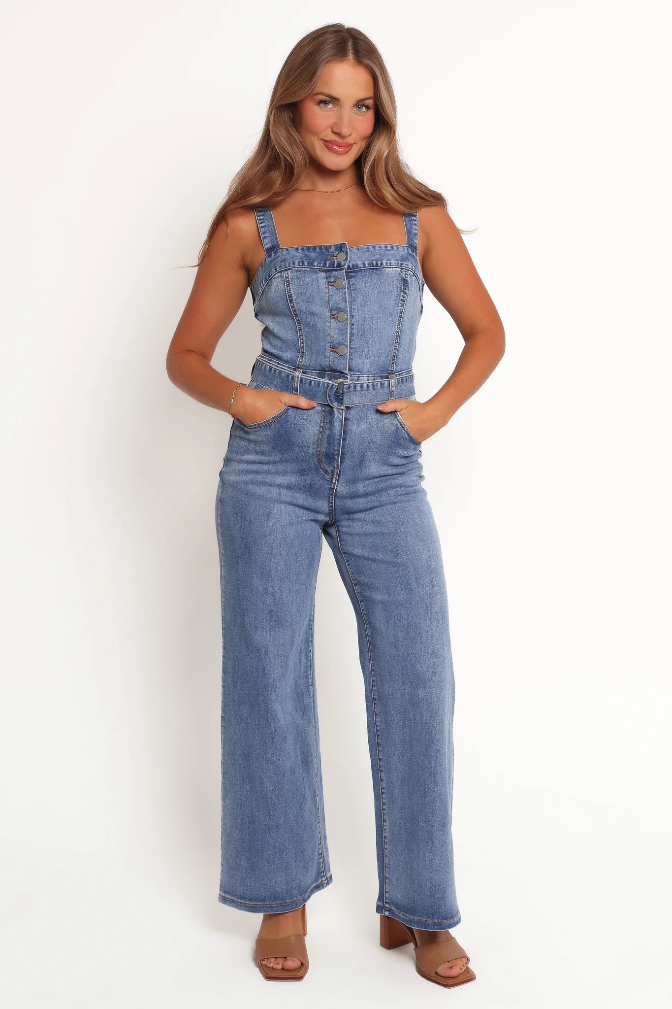 Edan Denim Jumpsuit - Denim | Petal & Pup (US)
