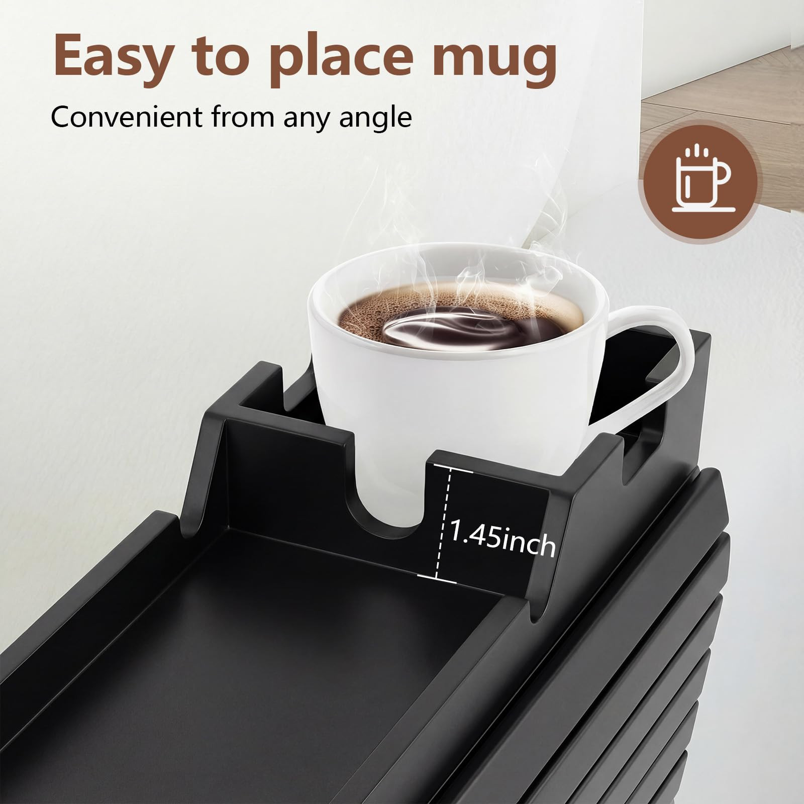 Dumbpec Foldable Bamboo Couch Arm Tray with Cup Holder - Anti-Slip Sofa Armrest Organizer for Dri... | Amazon (US)