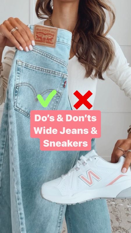 The Do’s and Don’ts Wide Leg Jeans and Sneakers | How to Style Wide Leg Jeans and Sneakers 

#LTKMostLoved 

#LTKfindsunder50 #LTKfindsunder100