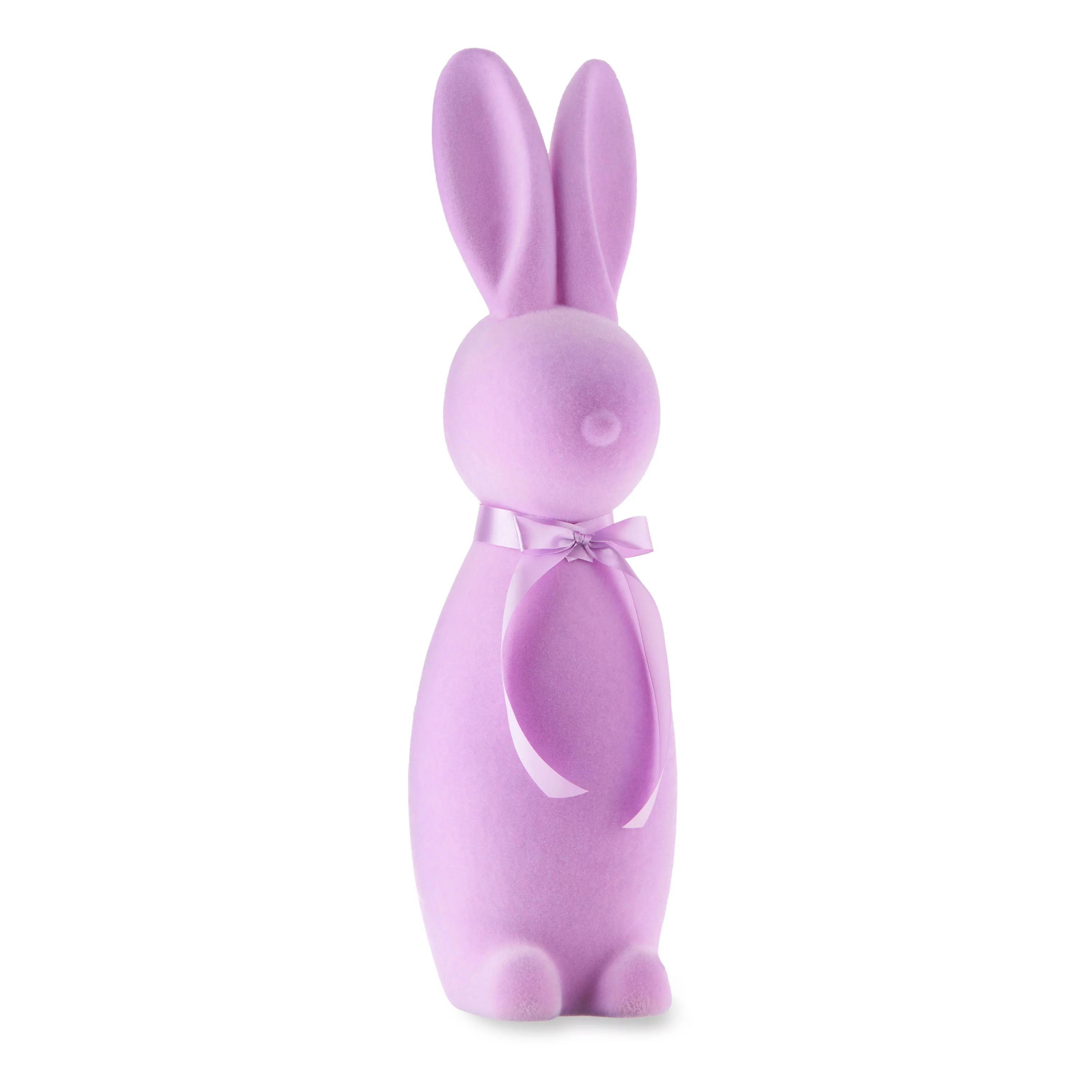 Way to Celebrate Easter Flocked Bunny Decor, Lilac, 27" | Walmart (US)