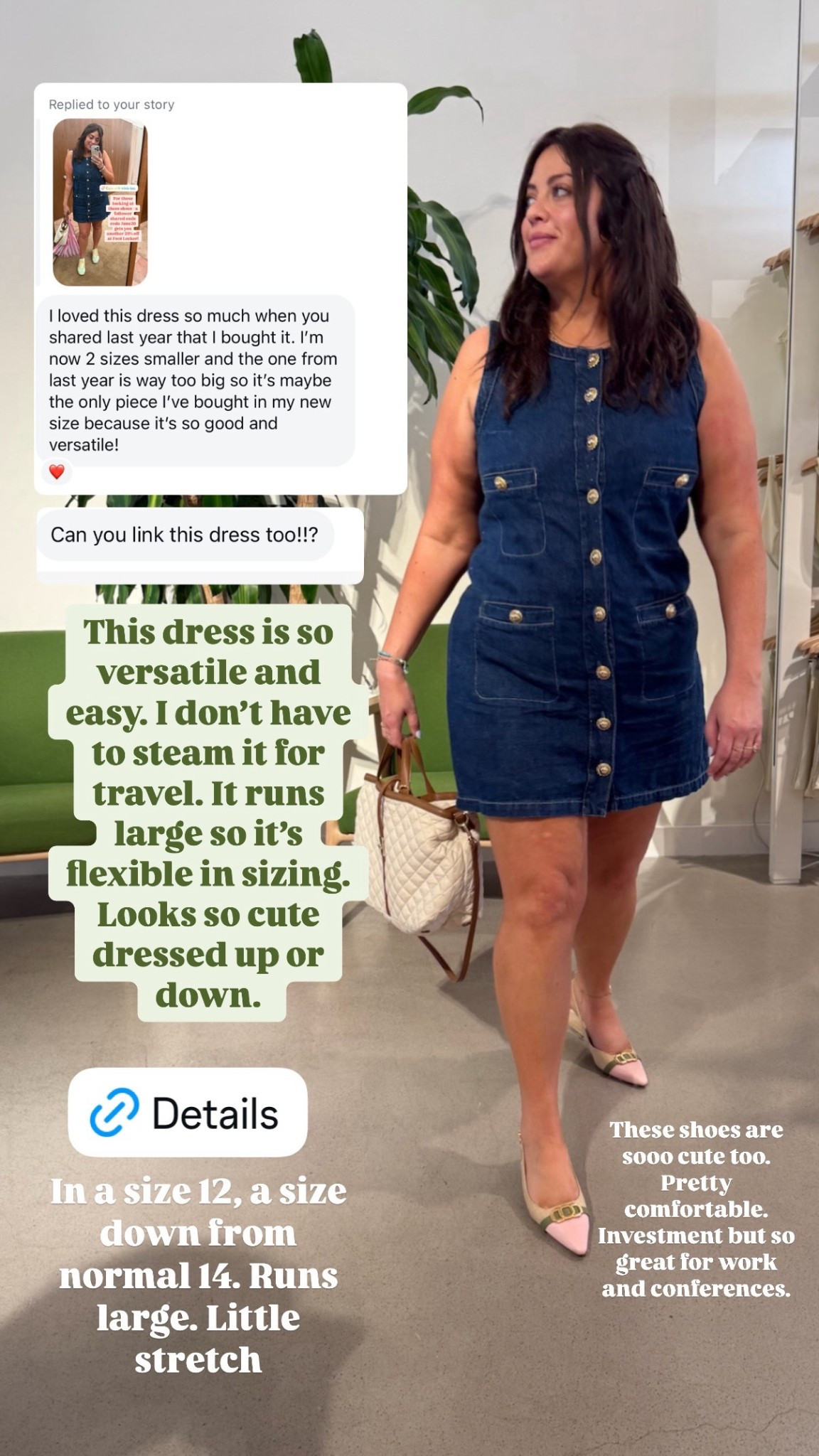 This is a great dress that is so comfortable and versatile. I don’t even have to steam it when I travel. It does run large so size accordingly. Looks great casual or fancy depending on how you want to style it. 

#LTKMidsize #LTKStyleTip #LTKShoeCrush