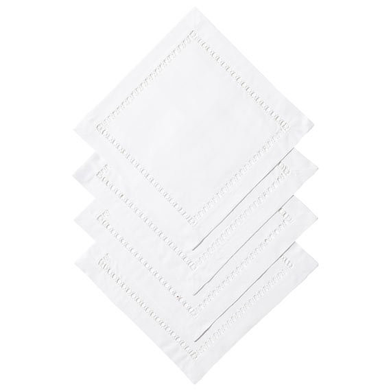 Adam Lippes Chaillot Hemstitched Placemats - White | OKA Direct (UK)