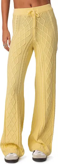 EDIKTED Kasey Cable Stitch Drawstring Pants | Nordstrom | Nordstrom