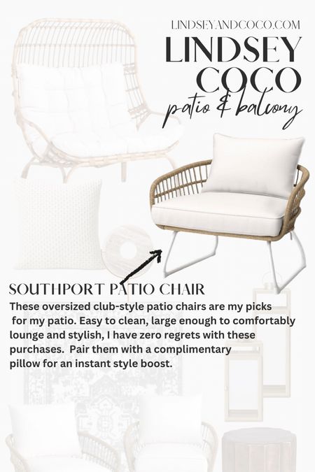 Apartment Balcony & Patio Decor: oversized Outdoor Club Chair. 

#LTKHome #LTKStyleTip #LTKSeasonal