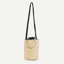 Straw Bucket Bag With Ring Handle | SHEIN