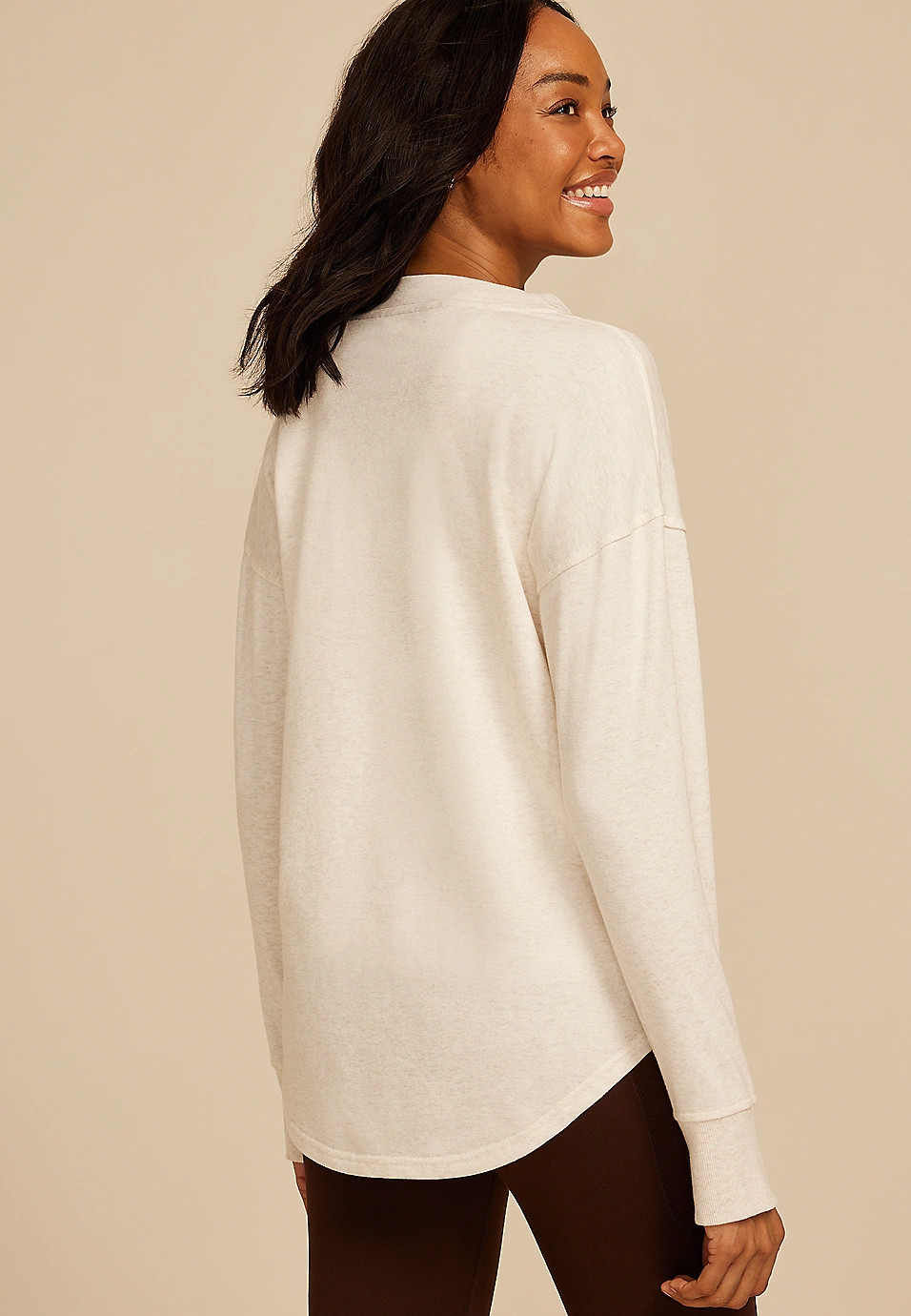 Heathered French Terry Snap Button Cardigan | Maurices