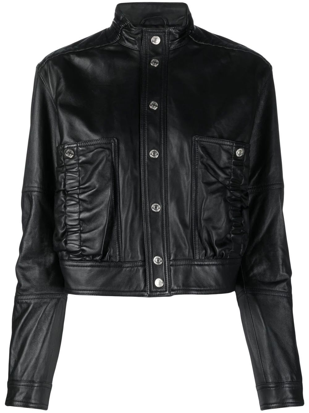 cropped leather jacket | Farfetch Global