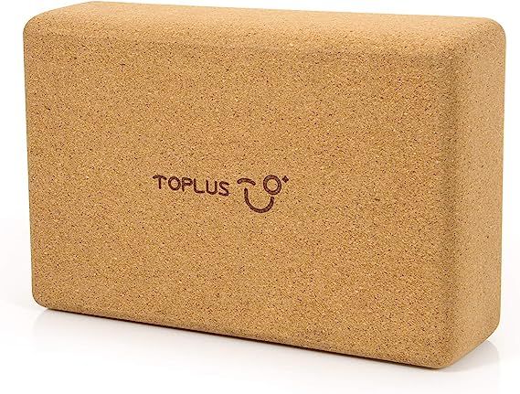 TOPLUS Yoga Block Brick - Natural Cork Yoga Blocks Non Slip Surface High Density Yoga Foam Block ... | Amazon (US)