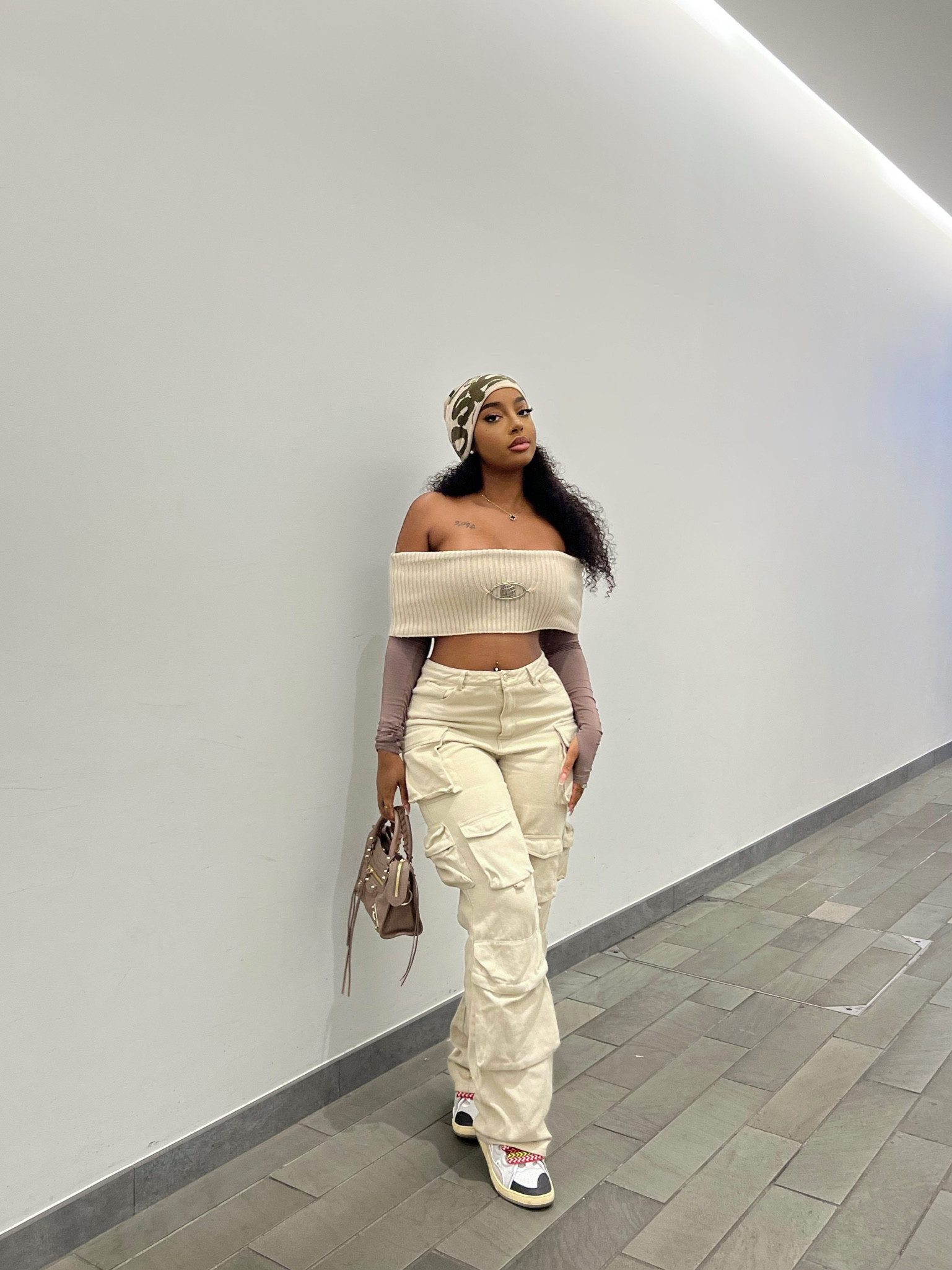 Cute casual outfit ft. cargos, off shoulder top, beanie 

#LTKFind #LTKfit