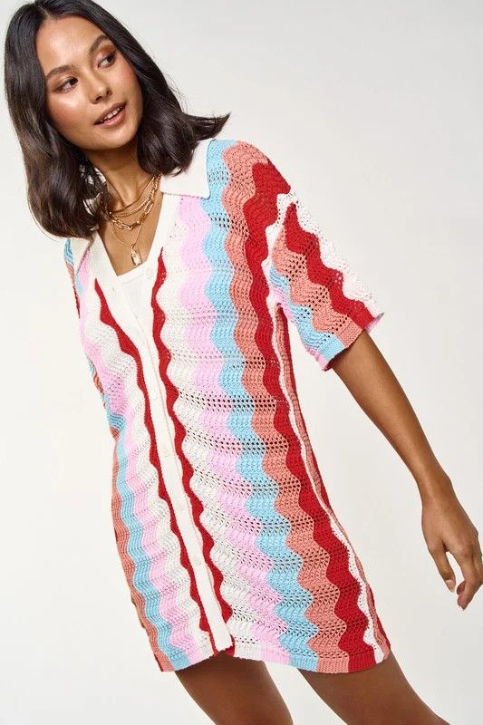 Crochet Button Down Dress | TandyWear