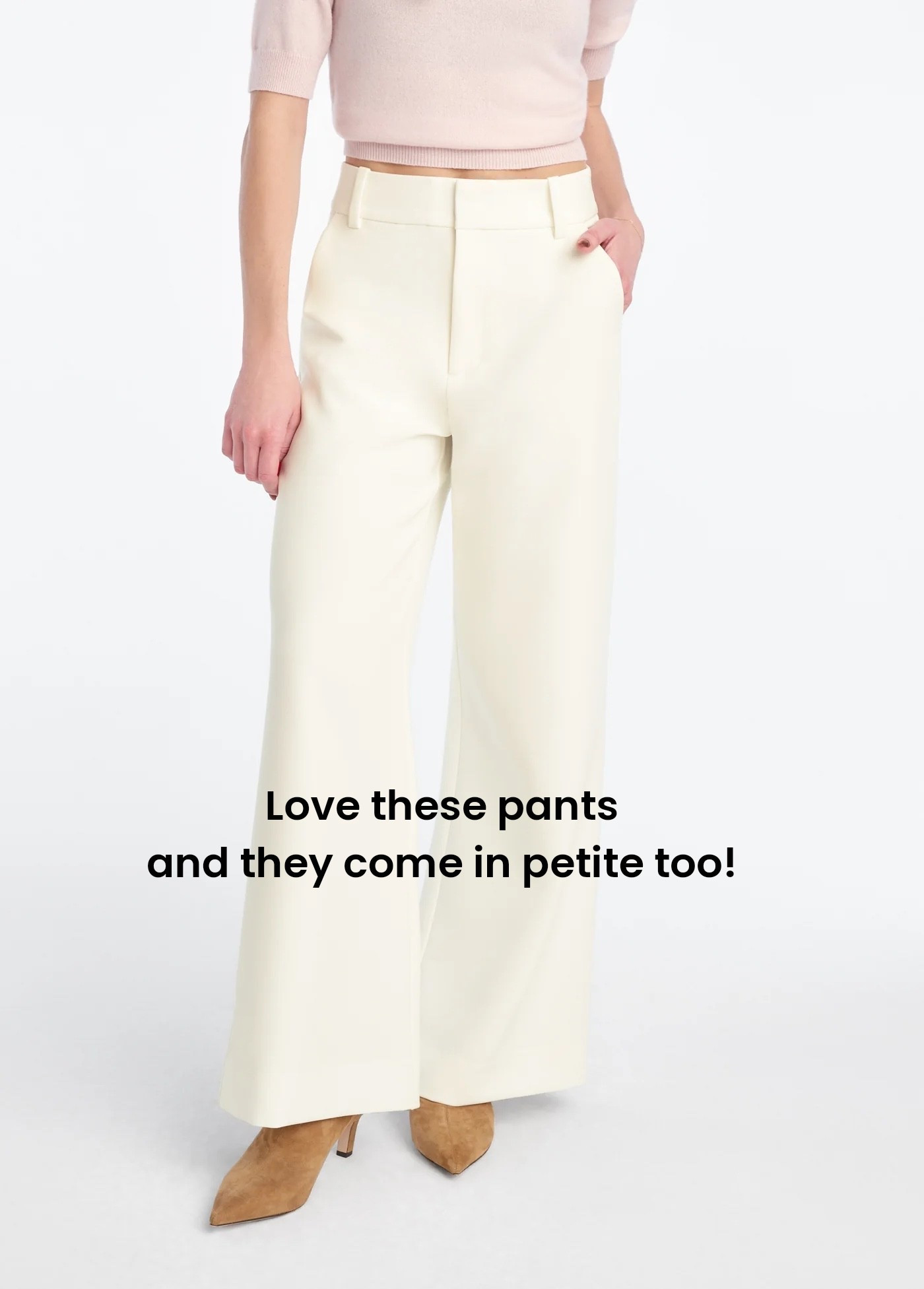 These fabulous pants create a super chic silhouette for smaller frames. These ivory Pearl trousers look great with anything (yes, anything). They come in regular and PETITE!!!

#LTKOver40 #LTKPetite #LTKootd