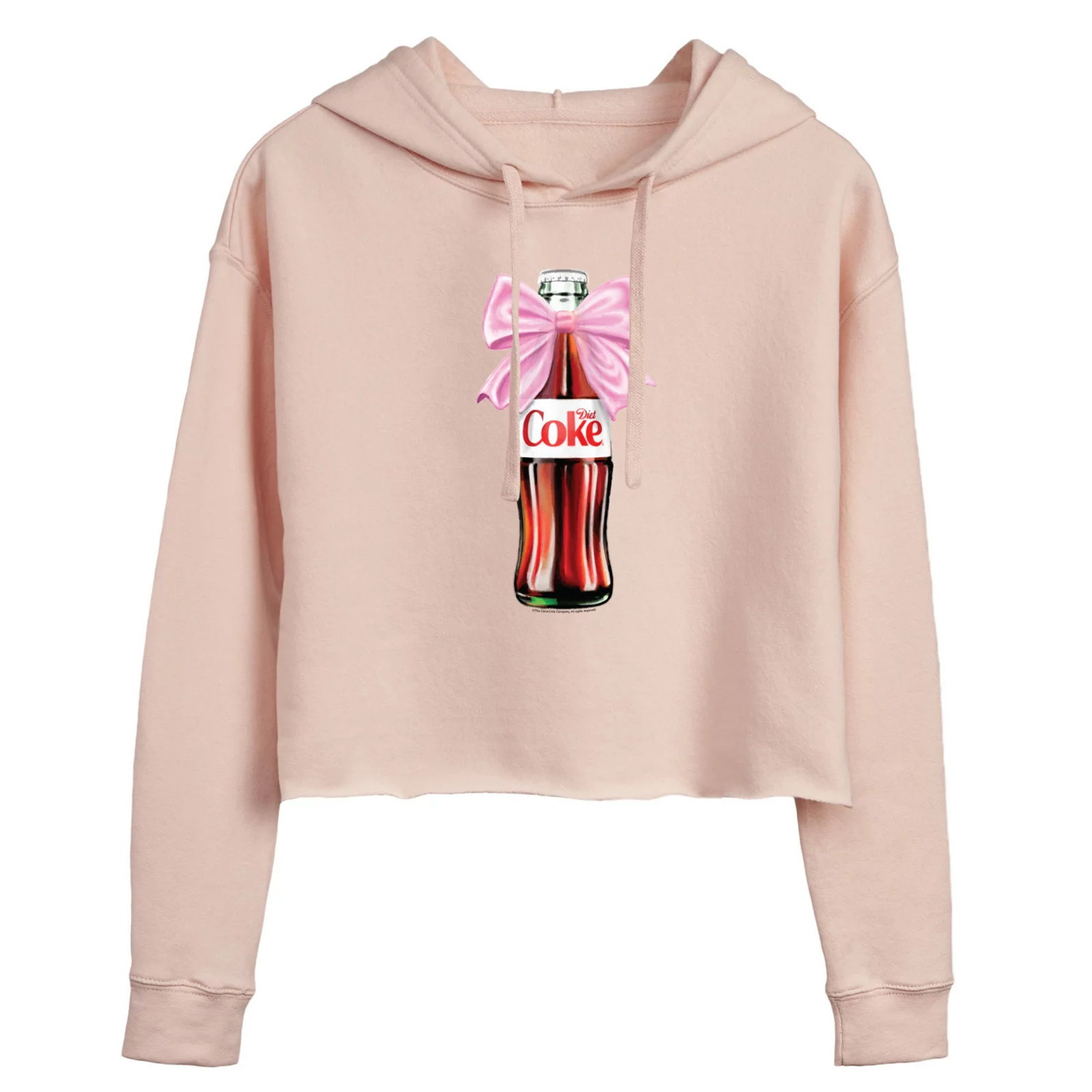Juniors' Diet Coke Bottle Bow Cropped Hoodie, Girl's, Size: Small, Blush | Kohl's