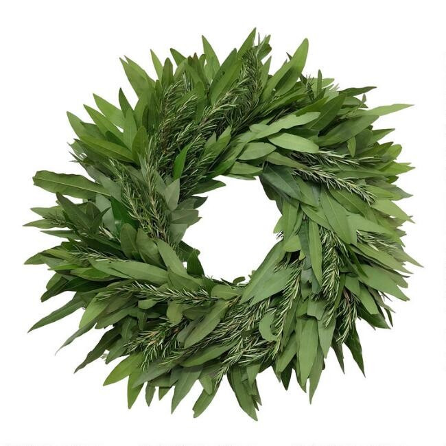 Fresh Bay Leaf and Rosemary Wreath | World Market
