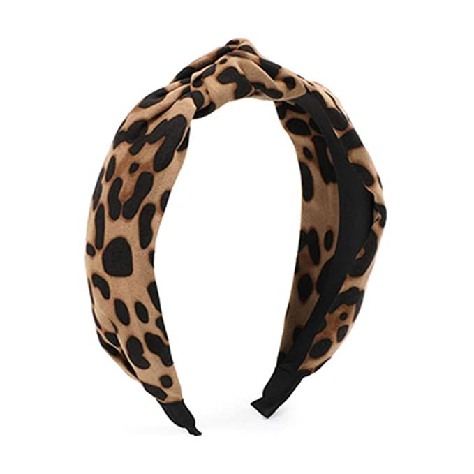 Leopard Print Headband for Women Girls, Wide Knotted Bow Headbands Leopard Print Headband Cheetah... | Amazon (US)