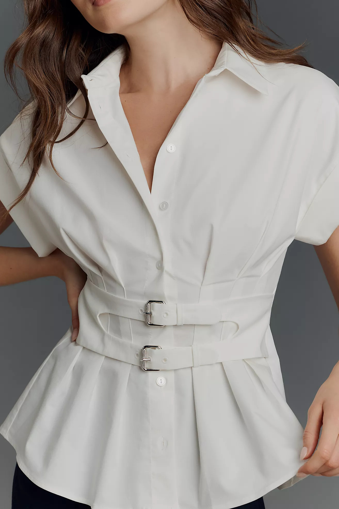 The Tobie Pleated Blouse by Exquise: Double-Buckle Edition | Anthropologie (US)