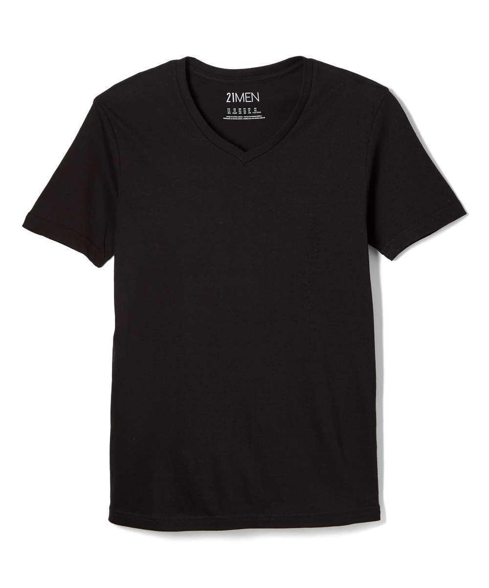Forever 21 Men's Tee Shirts Black - Black V-Neck Tee - Men | Zulily