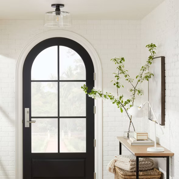 Glass Semi Flushmount Ceiling Light Black - Threshold™ designed with Studio McGee | Target