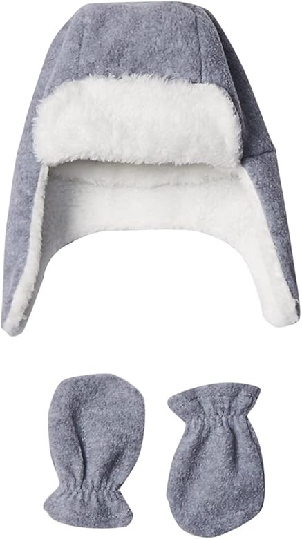 Hudson Baby baby girls Fleece Trapper and Mitten Set Cold Weather Hat, Heather Gray Baby, 6-12 Mo... | Amazon (US)