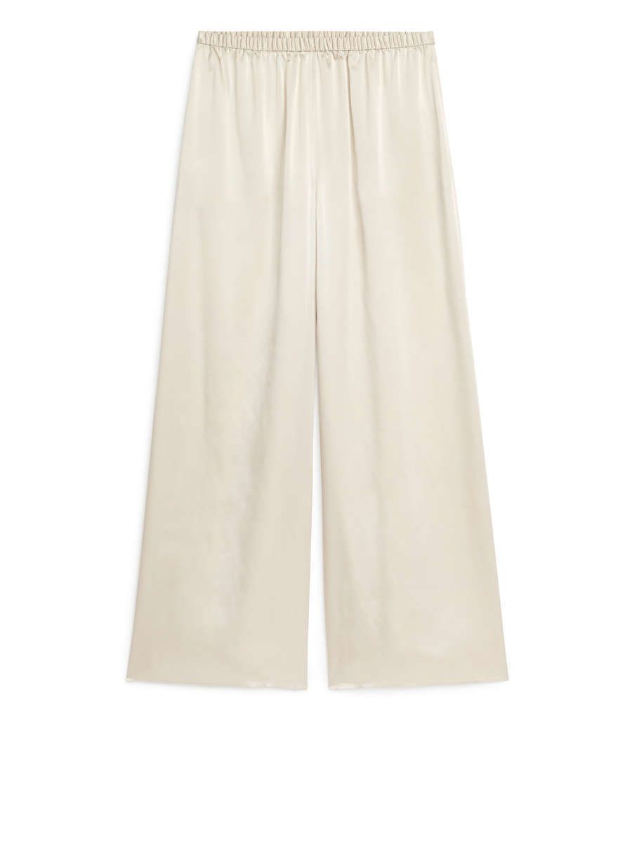 Silk Trousers - Light Beige - ARKET GB | ARKET (US&UK)
