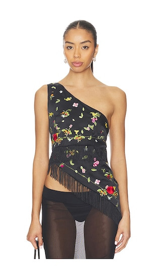 Lara Fringe Top in Black | Revolve Clothing (Global)