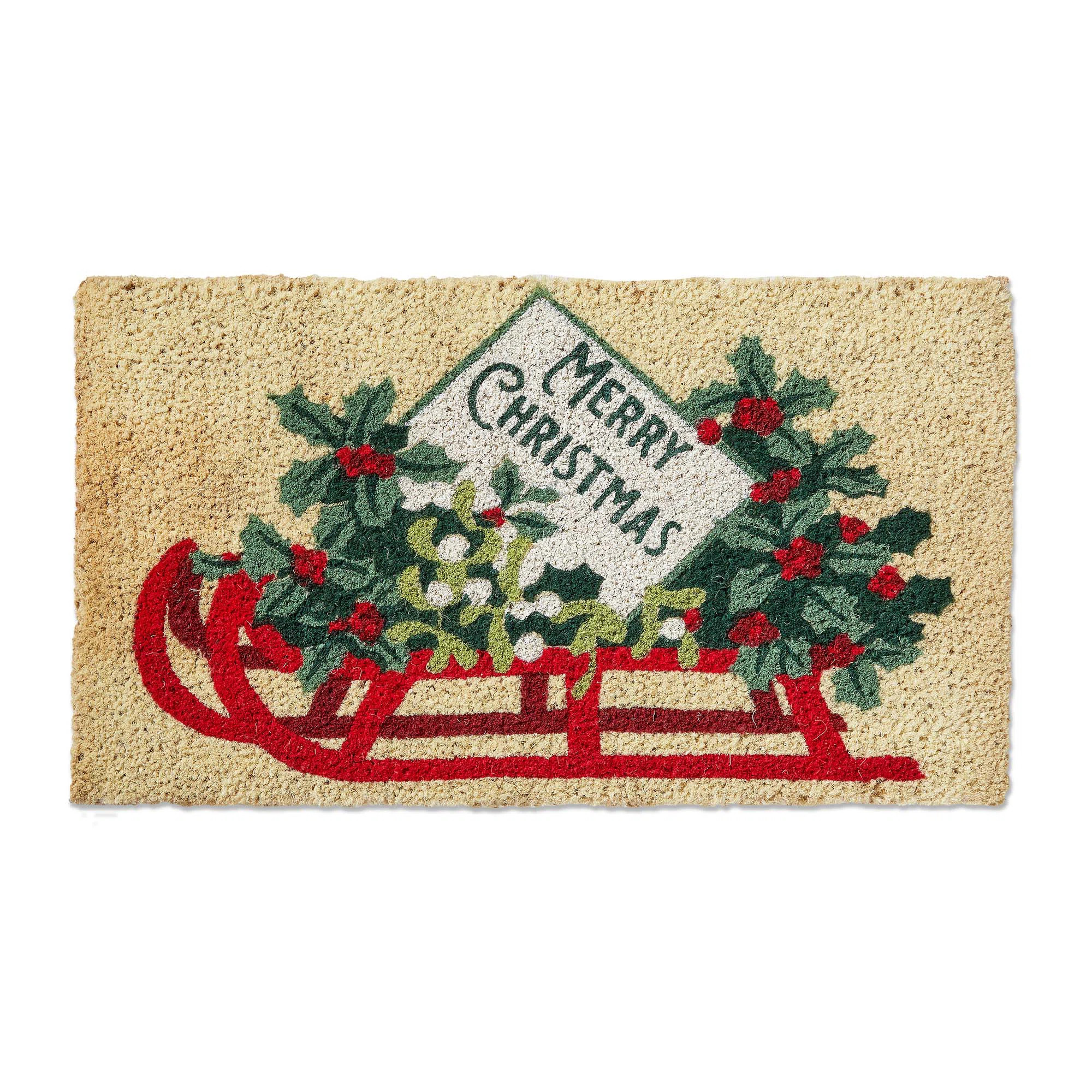 Merry Christmas Sled Coir Mat | Wayfair North America
