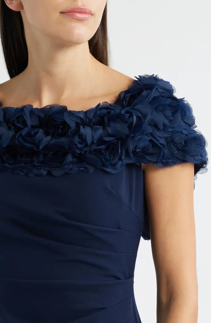 Rosette Detail Off the Shoulder Gown | Nordstrom