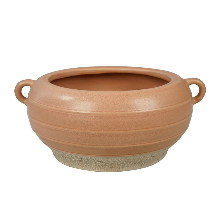 Better Homes & Gardens 11.7" x 10" x 4.8" Sorrento Orange Ceramic Planter with Handle by Dave & J... | Walmart (US)