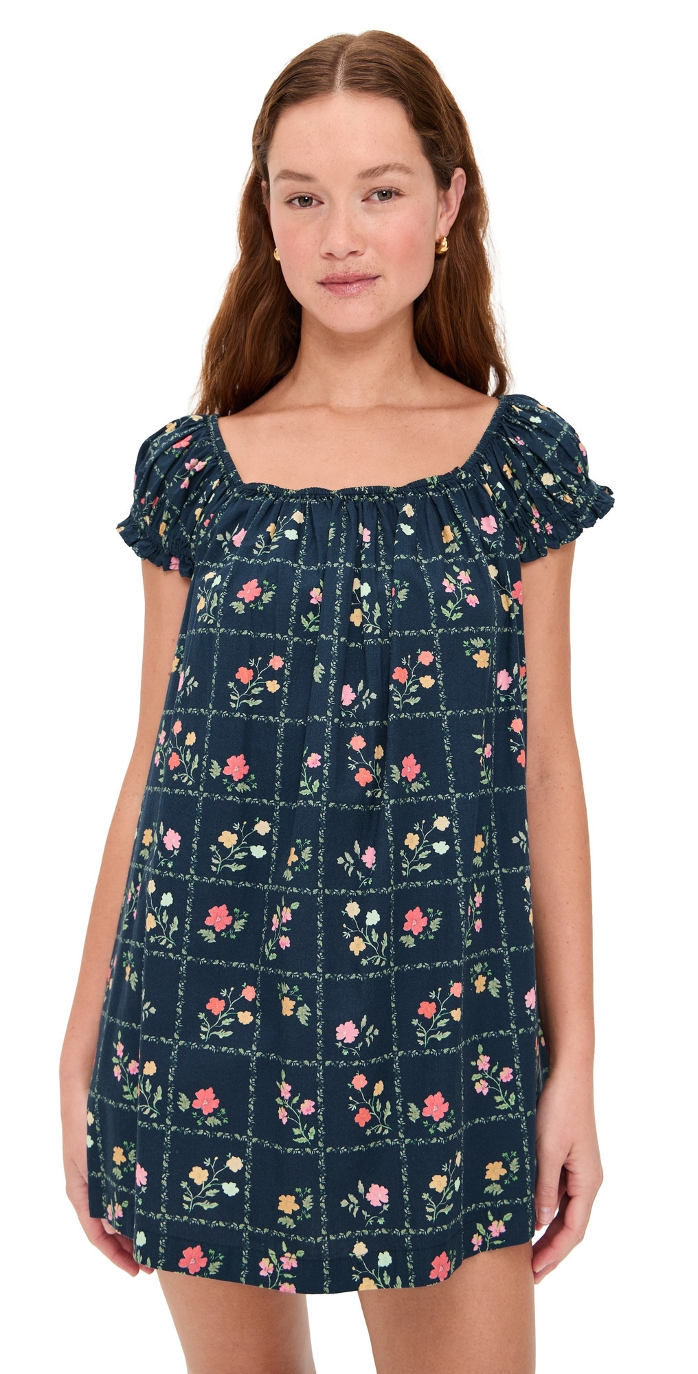 La Maregold Ophelia Dress Navy Floral Grid XL | Shopbop