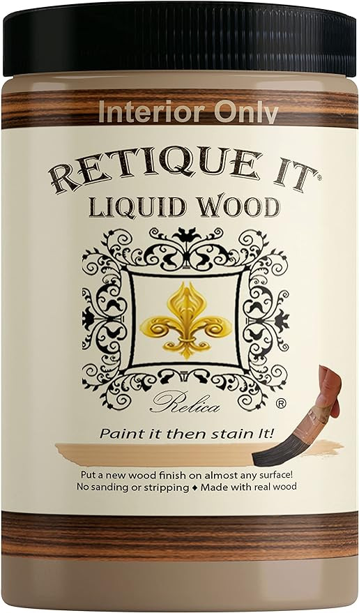 Retique It Liquid Wood - Light Wood Quart - Paint it Then Stain it - Stainable Wood Fiber Paint -... | Amazon (US)