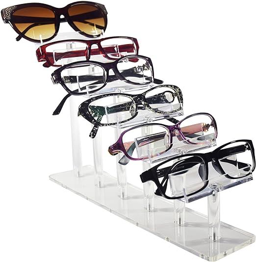 Mooca Acrylic 6 Tier Eyeglasses Holder and Sunglasses Rack Stand | Amazon (US)