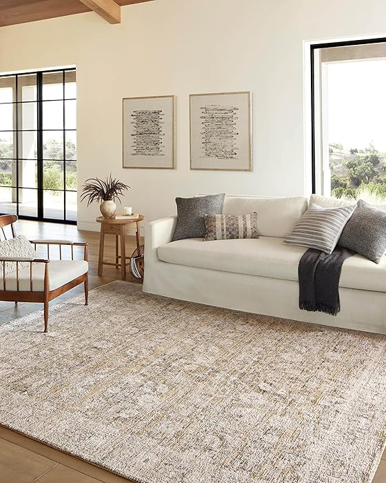 Loloi Amber Lewis Alie Collection ALE-05 Gold/Beige 7'-10'' x 10', .13'' Pile Height, Area Rug | Amazon (US)