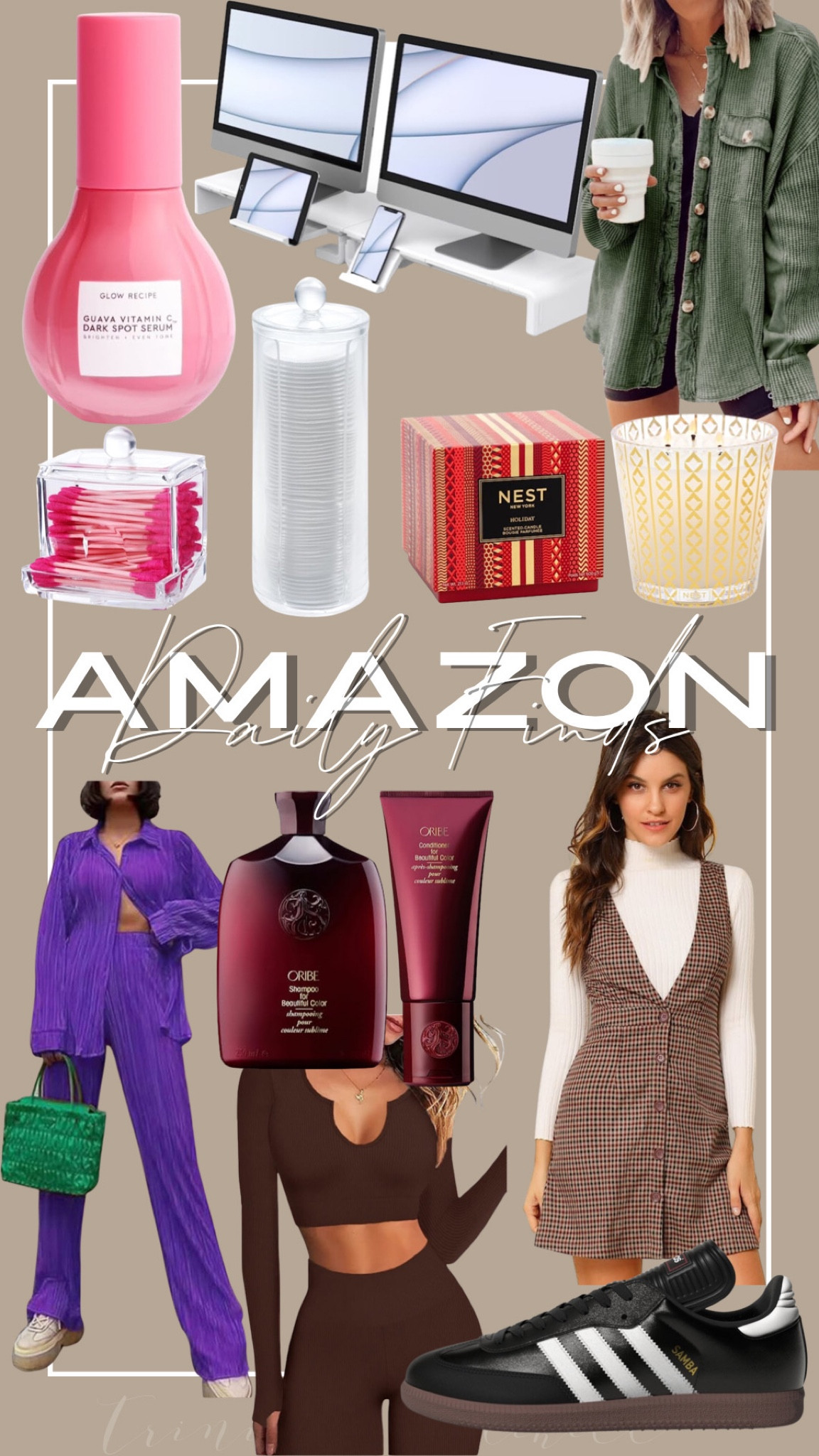 Amazon daily finds

Glow Recipe Guava Vitamin Dark Spot C Serum - Potent Serum Treats + Prevents Dark Spots with 5 Forms of Vitamin C, Guava Extract + Seed Oil for Even-Toned Skin (30ml)

PuTwo Cotton Pads Holder Q-Tips Cotton Swab Q-Tips Holder Cotton Balls Dispenser - 2 Pack

ABYOVRT Pleated 2 Piece Outfits for Women Long Sleeve Oversized Button Down Shirt Wide Leg Pants Sets Casual Loungewear

Monitor Stand Riser, Klearlook Maximized Clarity Foldable Computer Stand, Adjustable Computer Stand Desk Organizer with Storage Drawer, Tablet Phone Stand for Laptop PC Printer 2 Pack (Off-White

chouyatou Women's Loose Fit Batwing Sleeve Waffle Knit Button Down Shirt Shacket Tops

Oribe Shampoo for Beautiful Color Oribe Conditioner for Beautiful Color

NEST Fragrances 3-Wick Candle- Holiday , 21.2 oz

adidas Men's Samba Classic

Hwnovdy Seamless Workout Sets for Women Ribbed Sport Bra High Waist Running Shorts Gym 2 Piece Yoga Sets

Allegra K Women's Overalls Suspenders V Neck Plaid Houndstooth Pinafore Dress

#LTKSeasonal #LTKstyletip #LTKHoliday
