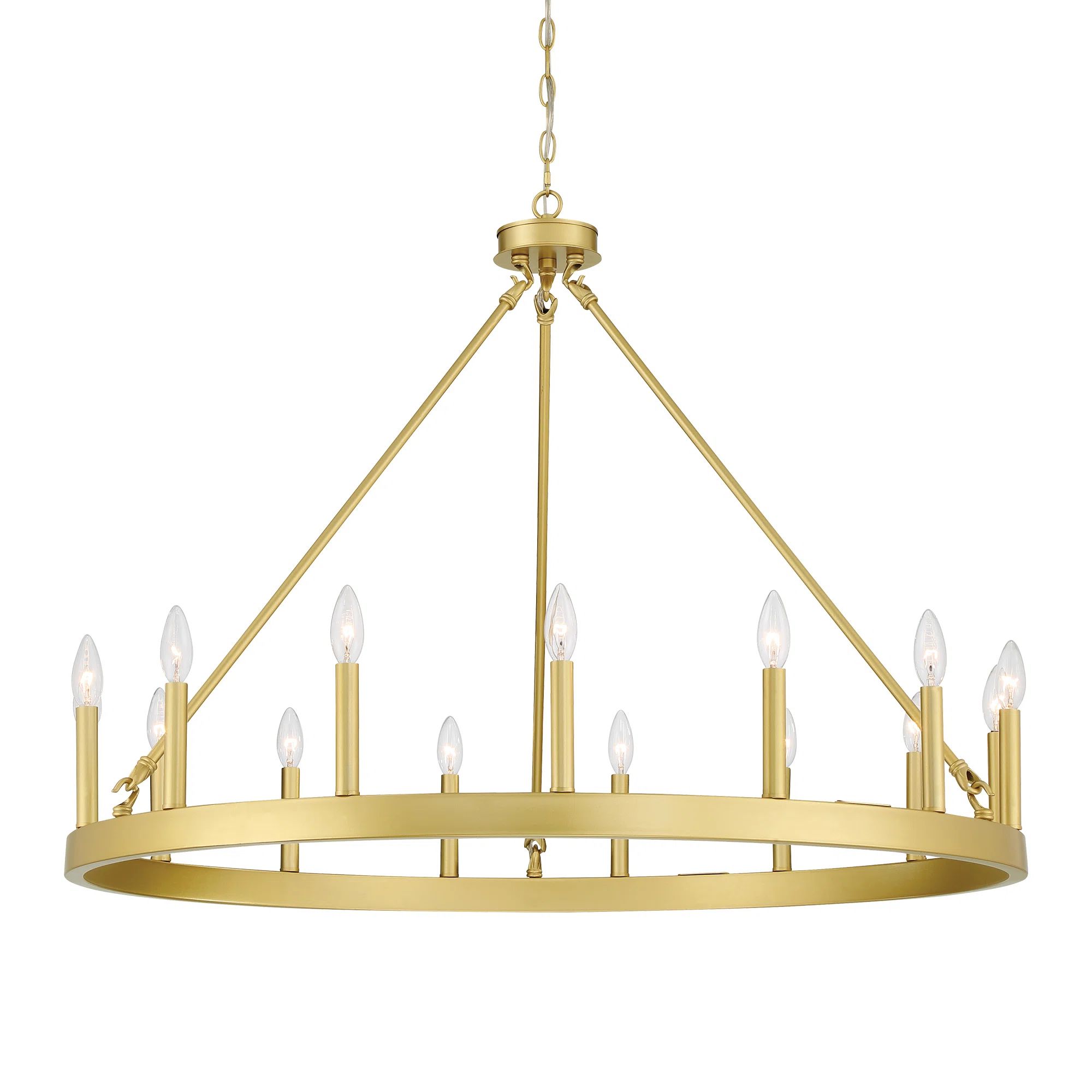 Finchley 15 - Light Dimmable Wagon Wheel Chandelier | Wayfair North America