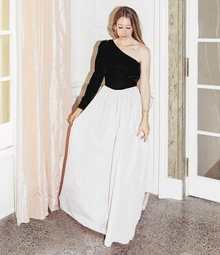 x Born on Fifth Blair One Shoulder Velvet Sleeve Woven Taffeta Dress | Dillard's