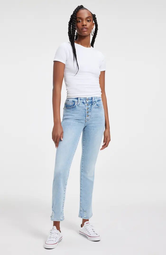 Good Legs Button Fly Straight Leg Jeans | Nordstrom